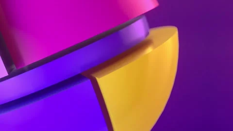 Abstract sphere composed of smoothly moving multicolored segments. 3d rendering Stock Footage 289520345