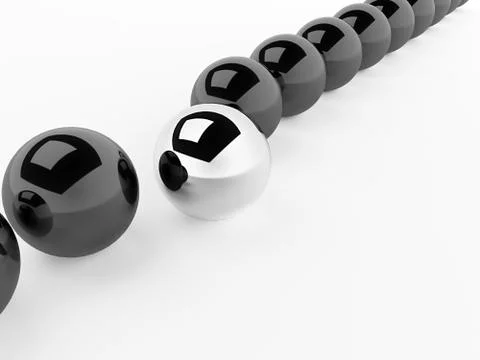 Abstract sphere concept one is chrome Stock Illustration