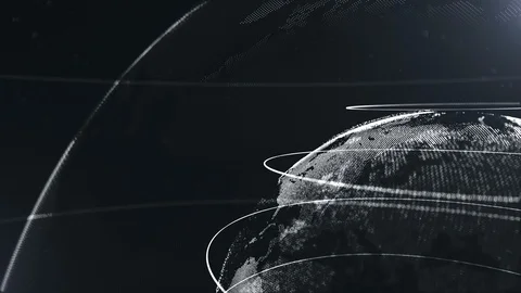 Abstract sphere. Connected crystal white dots with lines. Globalization Stock Footage 105213850