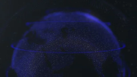 Abstract sphere. Connected navy blue dots with lines. Globalization interface Stock Footage 105202728