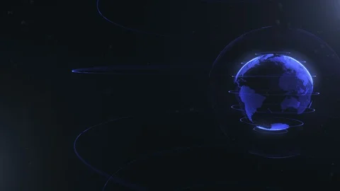 Abstract sphere. Connected navy blue dots with lines. Globalization interface Stock Footage 105205853