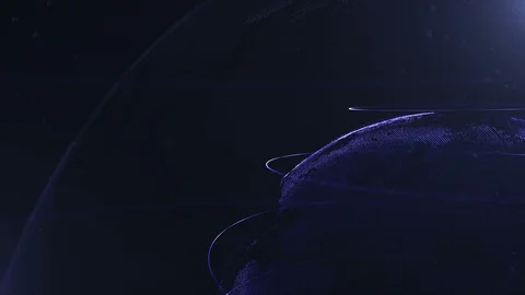 Abstract sphere. Connected navy blue dots with lines. Globalization interface Video stock 105211233