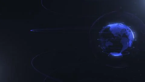 Abstract sphere. Connected navy blue dots with lines. Globalization interface Illustrazione stock