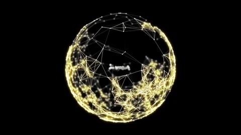 Abstract sphere from connected plexus golden dots and lines Stock Footage 70513563