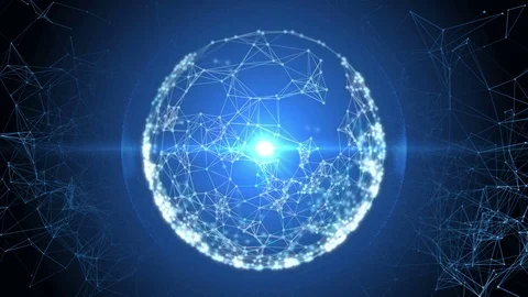 Abstract sphere from connected plexus white dots and lines Stock Footage 70464958
