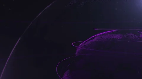 Abstract sphere. Connected violet dots with lines. Globalization interface. Dots Stock Footage 105213440
