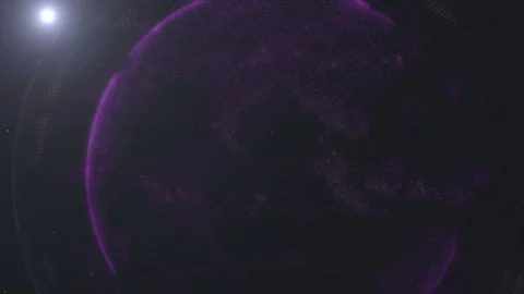 Abstract sphere. Connected violet dots with lines. Globalization interface. Dots Stock Footage 105218322