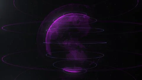 Abstract sphere. Connected violet dots with lines. Globalization interface. Dots Stock Illustration