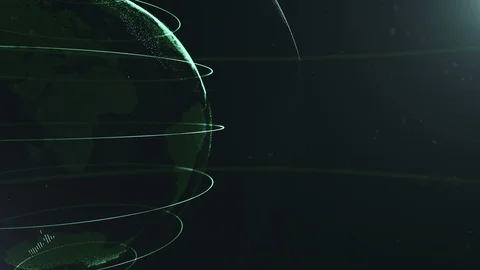 Abstract sphere. Cropped. Connected green dots with lines. Globalization Stock Footage 105215024