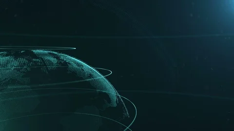 Abstract sphere. Cropped video. Connected azure blue dots with lines Stock Footage 105207904