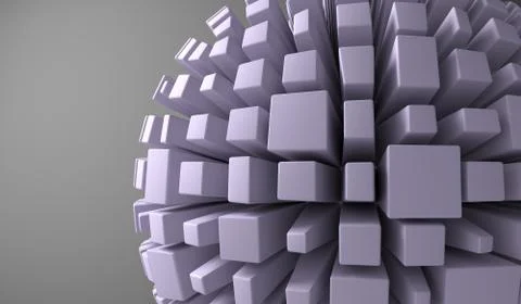 Abstract Sphere With Cubes イラスト素材