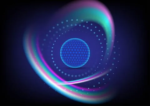 Abstract sphere design and gradient ring technology  background. Stock Illustration