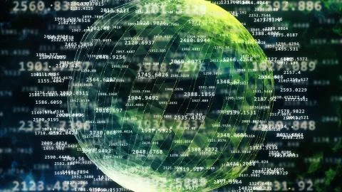 Abstract sphere from digital numbers. Stock Illustration