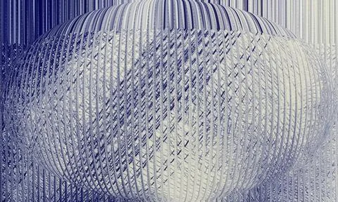 Abstract Sphere Distortion Background with Intricate Woven Texture and Mono.. 스톡 일러스트