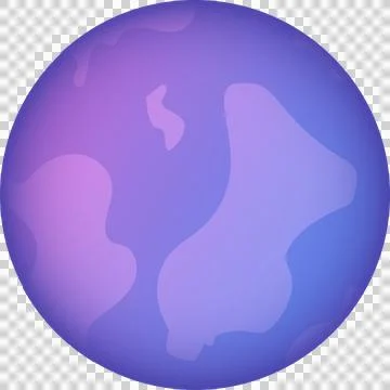Abstract sphere is floating in 3D with purple gradient and land shapes, Stock Illustration