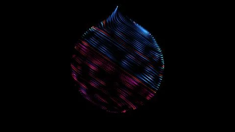 Abstract sphere with fluid particles. flowing liquid in rainbow colors on b.. Stock Illustration