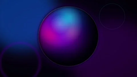 Abstract sphere with glowing cyan and magenta center on a dark blue and pur.. 動画素材 336364925