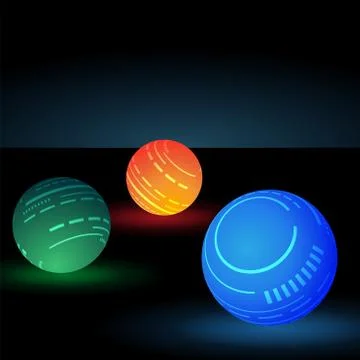 Abstract sphere. Glowing orb Glossy colorful abstract sphere. Technology sphe Stock Illustration