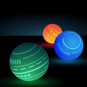 Abstract sphere. Glowing orb Glossy colorful abstract sphere. Technology sphe Stock Illustration
