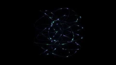 Abstract sphere of glowing particles rotating in dark space digital motion .. Stock Footage 345572814