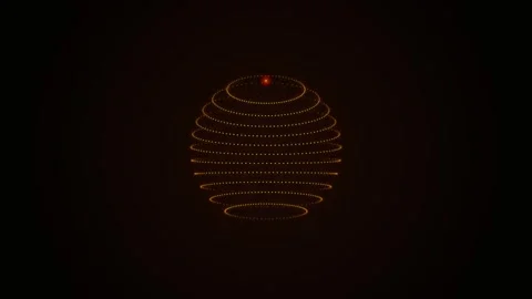 Abstract sphere of glowing particles rotating in dark space digital motion .. Vídeo Stock 347195407