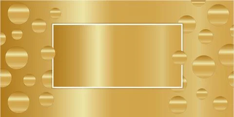 Abstract sphere gold background.Rectangular frame header. Blurred globes. L.. Stock-Illustration