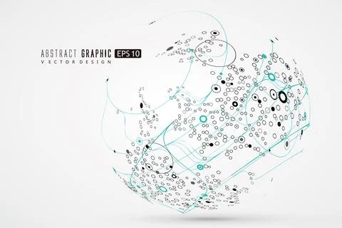 Abstract sphere graphics, futuristic concept lines, technological sense desig Stock Illustration
