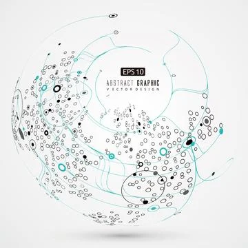 Abstract sphere graphics, futuristic concept lines, technological sense desig Stock Illustration