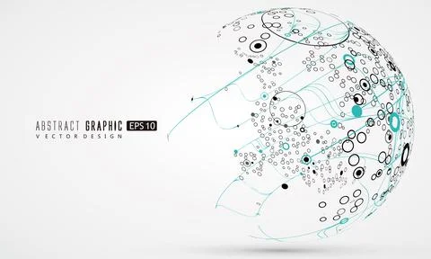 Abstract sphere graphics, futuristic concept lines, technological sense desig Stock Illustration
