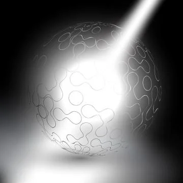 Abstract sphere on gray background Stock Illustration