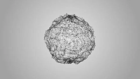 Abstract Sphere Gray Digital Data System Node And Connection Paths Stock Footage 337927520