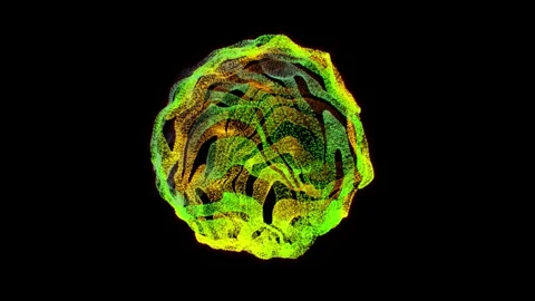 Abstract sphere on a green on black background Stock Footage 242578168