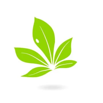 Abstract sphere green leaf logo. green leaf ecology nature vector icon. Stock Illustration