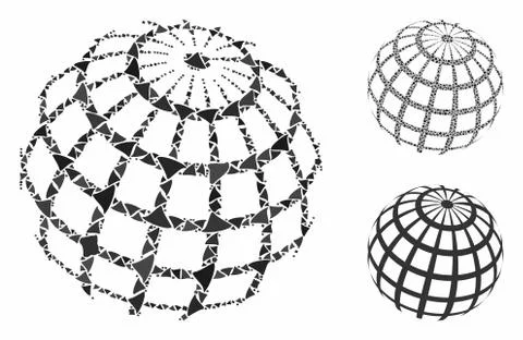 Abstract sphere grid Composition Icon of Inequal Parts イラスト素材