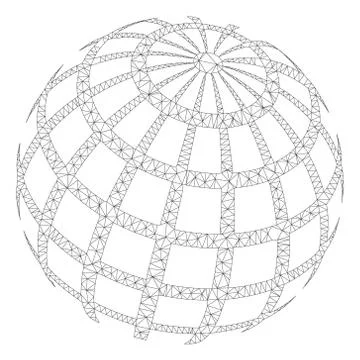 Abstract Sphere Grid Polygonal Frame Vector Mesh Illustration Ilustración de archivo