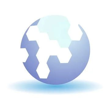 Abstract sphere with hexagon pattern forming futuristic globe Stock Illustration