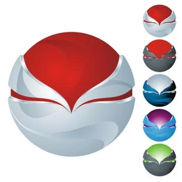 Abstract sphere icon set Stock Illustration