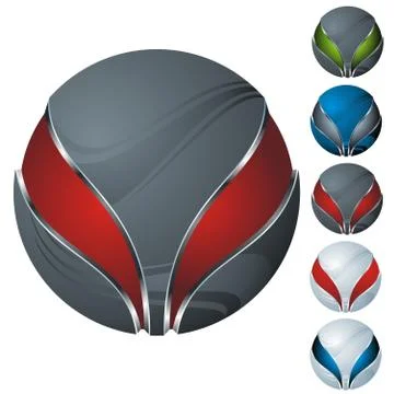 Abstract sphere icon set Stock Illustration