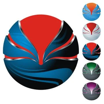 Abstract sphere icon set Stock Illustration