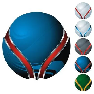 Abstract sphere icon set Stock Illustration