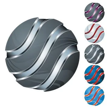 Abstract sphere icon set Stock Illustration