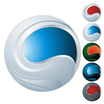 Abstract sphere icon set Stock Illustration