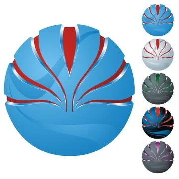 Abstract sphere icon set Stock Illustration