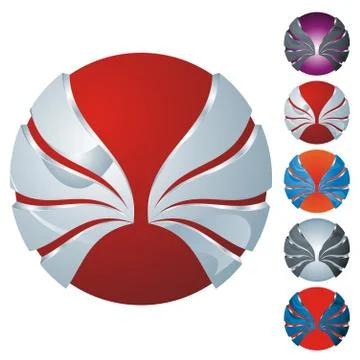 Abstract sphere icon set Stock Illustration