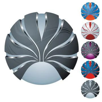 Abstract sphere icon set Stock Illustration