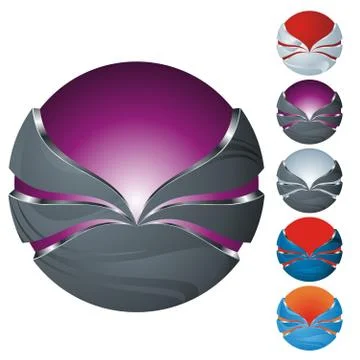 Abstract sphere icon set Stock Illustration