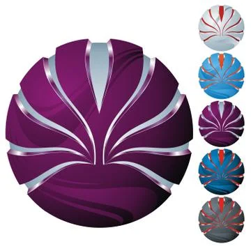 Abstract sphere icon set Stock Illustration