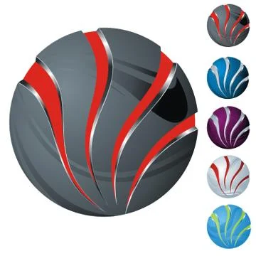 Abstract sphere icon set Stock Illustration