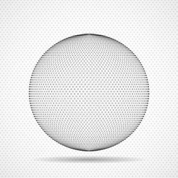 Abstract sphere icon of squares, pixelated halftone logo イラスト素材