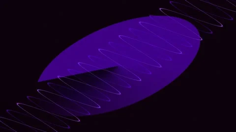 Abstract Sphere Illuminated by Purple Ringed Motion in Quiet Dark Stock Footage 327944644